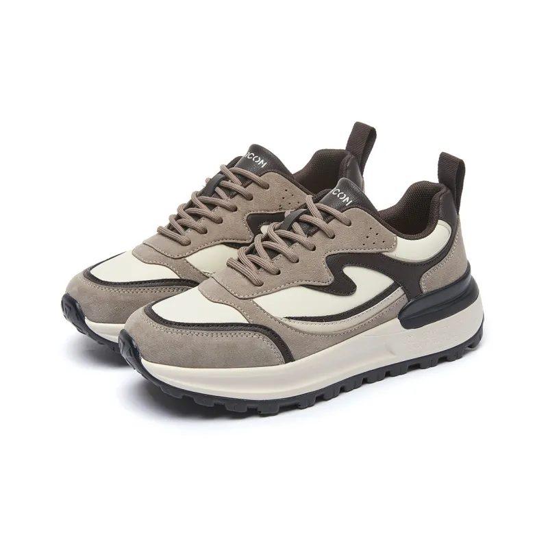 YEARCON Casual Shoes Women's Low Top White Gray/Dark Lake Green, Light Lotus Gray/Olive Brown-6