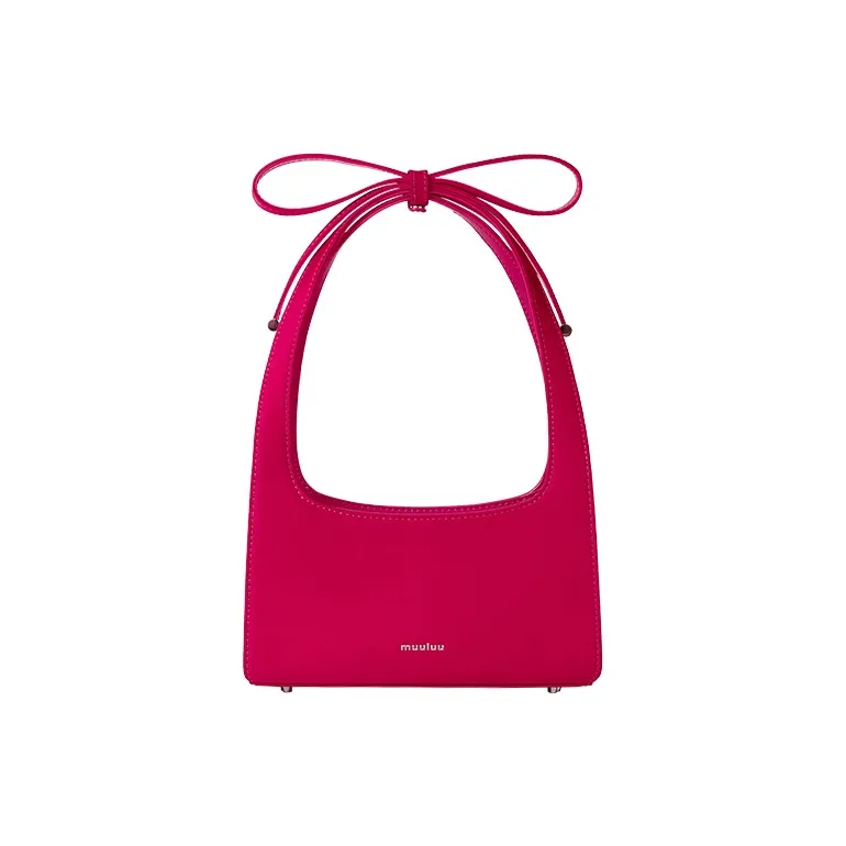 Muuluu Mercerized Satin Birthday Shoulder Bag, Handbag Small Size Women's Dragon Fruit/Black/Vintage Magenta-8