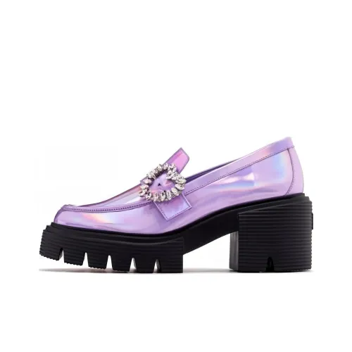Stuart Weitzman/SW Lovebuckle Loafers 6cm Women's Hologram Illusion