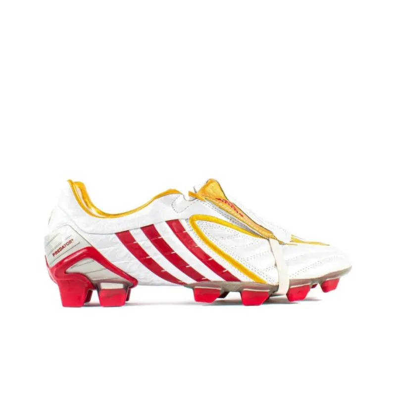 Adidas Predator Powerswerve Soccer Shoes Men Low-Top White/Gold/Red-1