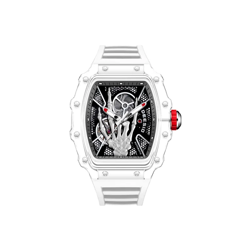 DEESIO Gold Finger Collection Automatic Mechanical Movement Rubber Strap Watch Men's Watches Black Dial-14