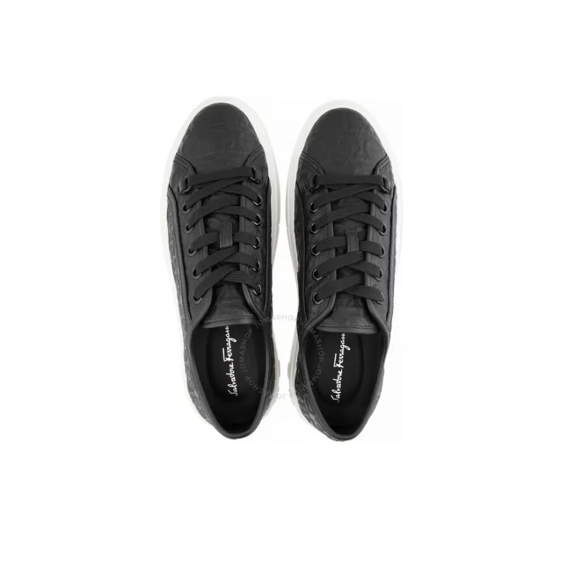 FERRAGAMO GANCINI Stylish Skateboarding Shoes Men's Black-3