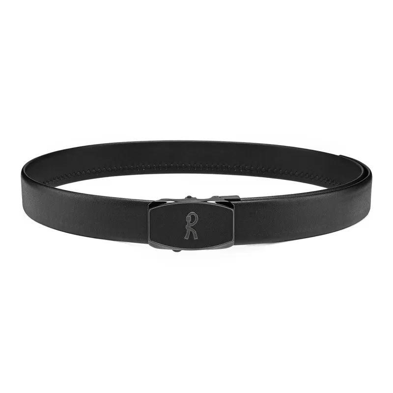 ROBERTA DI CAMERINO Top Grain Cow Leather, Plain Weave Steel Buckle Leather Belts Men's Black 3.5cm-2
