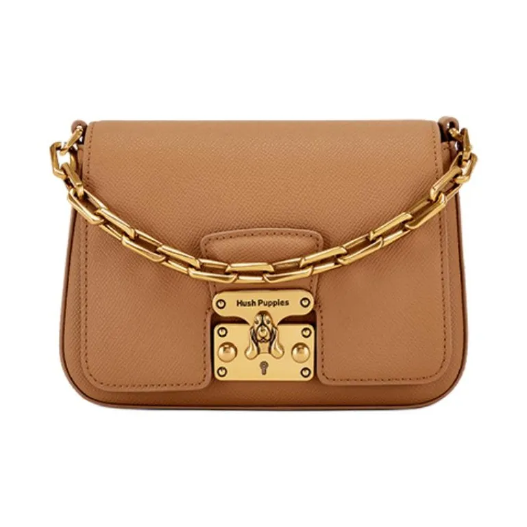 Hush Puppies Synthetic Leather Crossbody One Shoulder Handbag Medium Size Women's Black-8