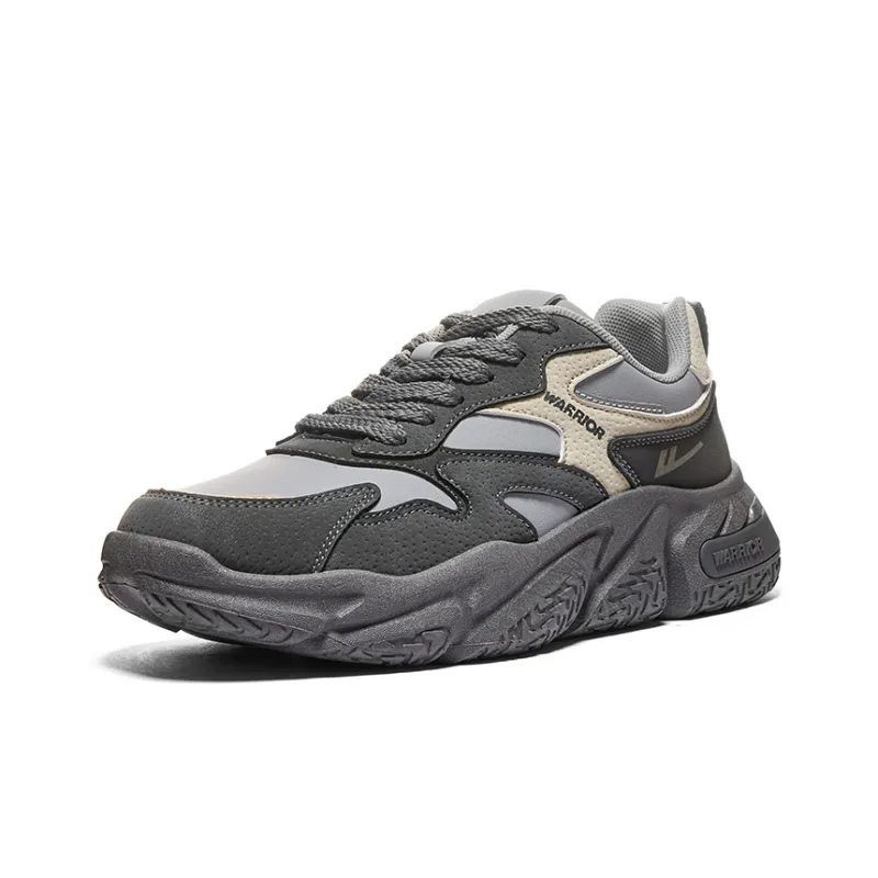 Warrior Low Top Chunky Sneakers Men's Black Gray Color-1