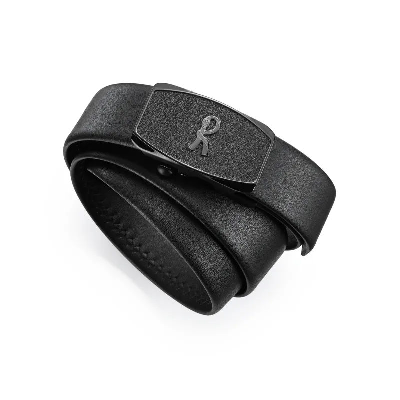 ROBERTA DI CAMERINO Top Grain Cow Leather, Plain Weave Steel Buckle Leather Belts Men's Black 3.5cm-1