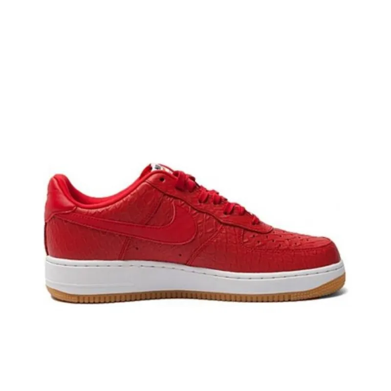 Nike Air Force 1 Python Anti Slip Wear Resistant Low Top Skateboard Shoes Men's Red-1