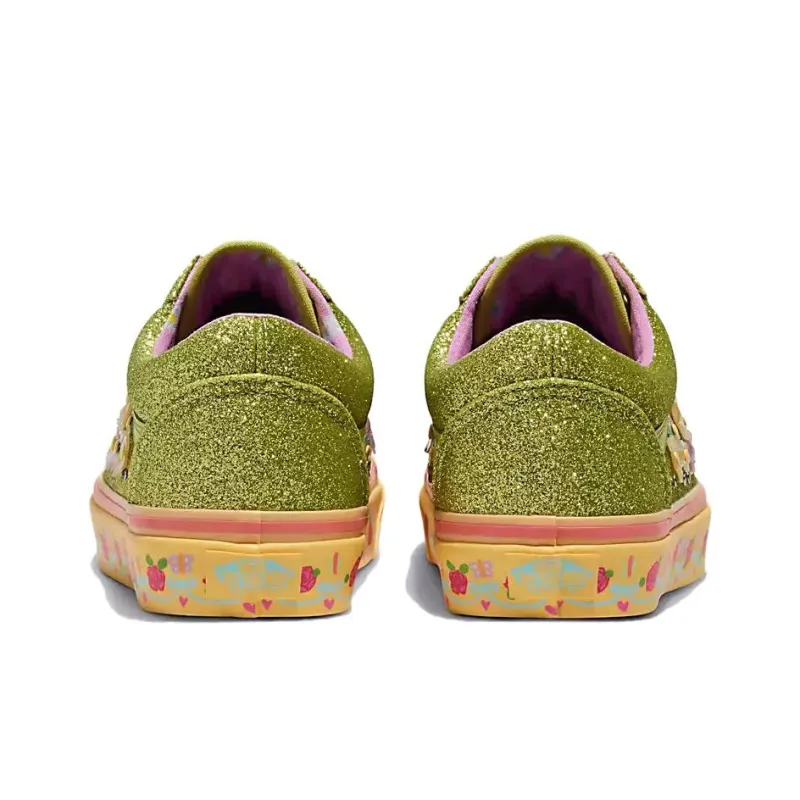 Susan Alexandra x Vans Old Skool Anti Slip Wear Resistant Low Top Skateboard Shoes Women's Green-3