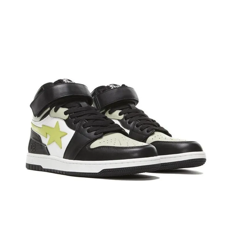 BAPE A BATHING APE Block Sta Hi Black Lime-3