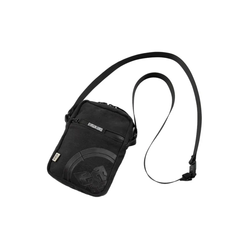 EVISU Cotton Shoulder Bag, Crossbody Bag Unisex Black-1