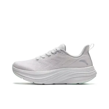 Anta Cushioning Lightweight Low Top Running Shoes Women's White Gray Green