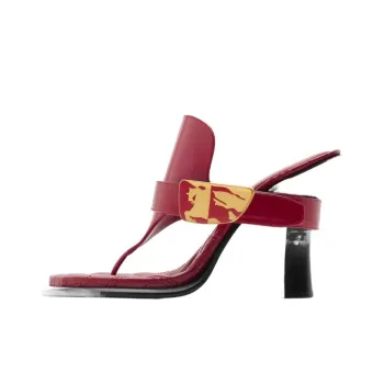 Burberry Slip Resistant Flip Flops Women's Red