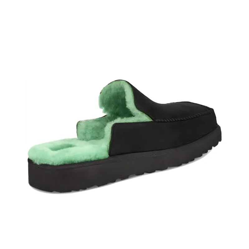 UGG Block Slide Black Green Slippers 'Grey Green'-3