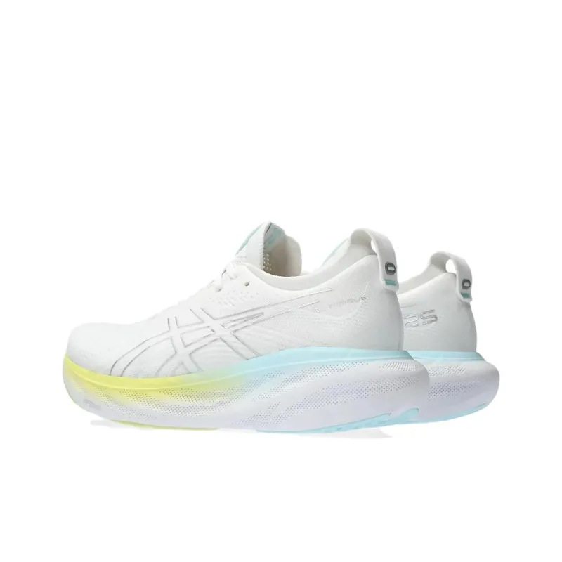 Asics Gel Nimbus 25 White Pure Silver Yellow Women's-1