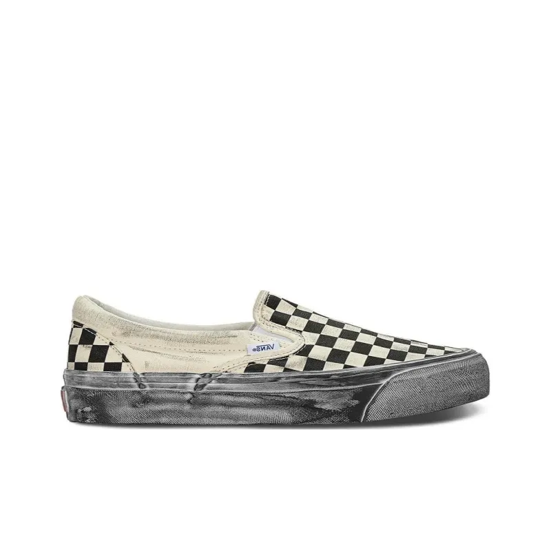 Vans Vault Ua Og Classic Slip On Lx Stressed Black Checkerboard-1