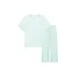 [Short-Sleeved Shirt and Pants]Ice Blue Green-Women's