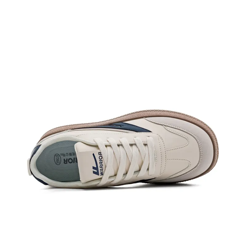 Warrior German Army Trainers Wear Resistant Breathable Slip Resistant Low Top Skateboard Shoes Women's Beige Gray Blue-3