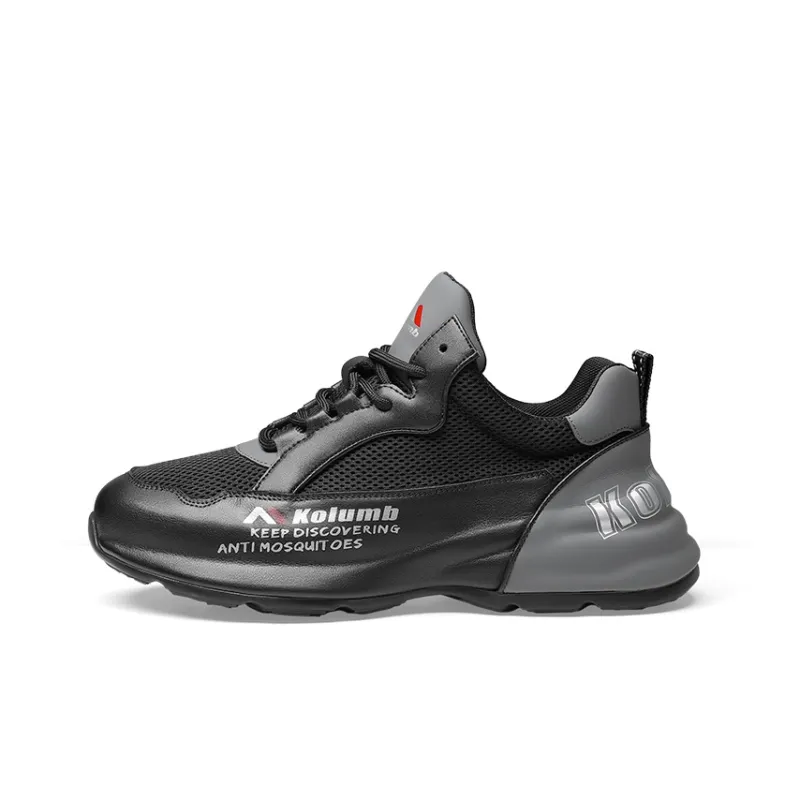 KOLUMB Cushioning Abrasion Resistant Breathable Low Top Outdoor Shoes Men's Black Gray-0