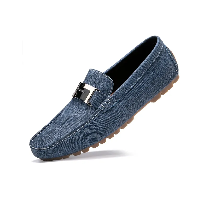 CKVUSAMG Gommino Loafers Men Apple Green/Dark Sky Blue/Beige-12