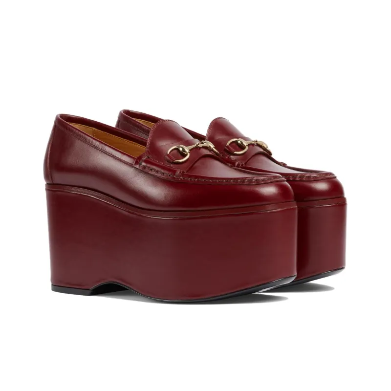 GUCCI Horsebit 24 Spring Summer Collection Loafers 9cm Women's Burgundy-2