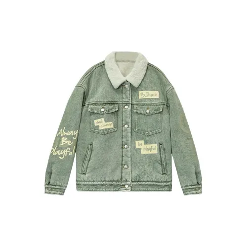 B.Duck Denim Jackets Women's Khaki Green