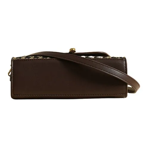 GATOER Small Square Bag Women's Advanced Touch Houndstooth Shoulder Bag Regular Brown-4