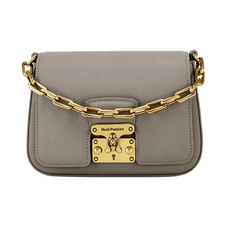 Hush Puppies Synthetic Leather Crossbody One Shoulder Handbag Medium Size Women's Black-4