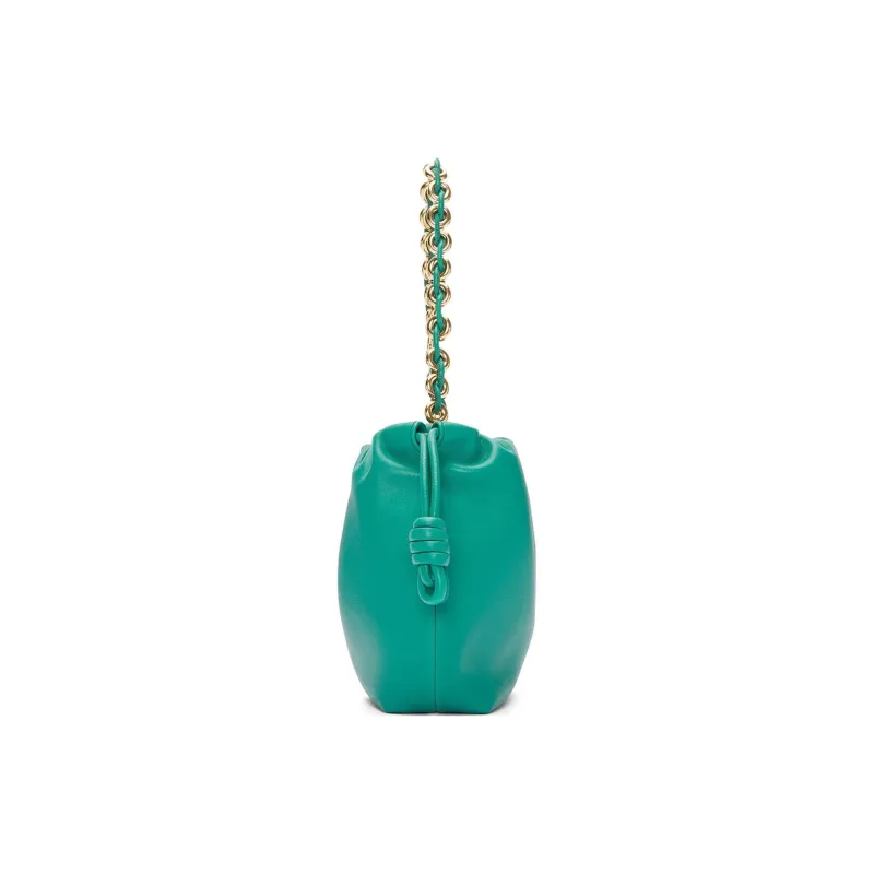 LOEWE Flamenco Nappa Sheepskin One Shoulder Crossbody Clutch Mini Women's Jadeite Green-3