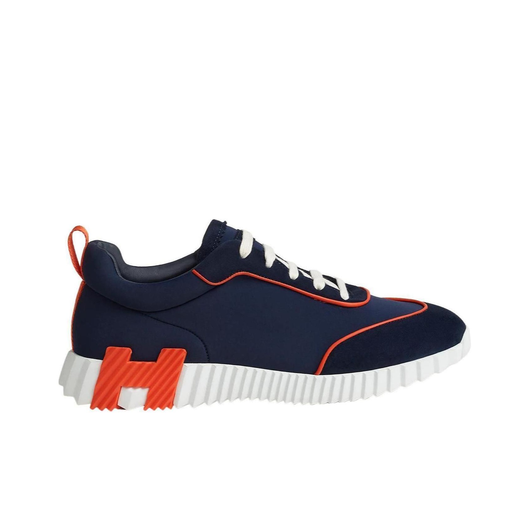 HERMES Bouncing Low-Top Casual Shoes Men's Marine Blue - POIZON