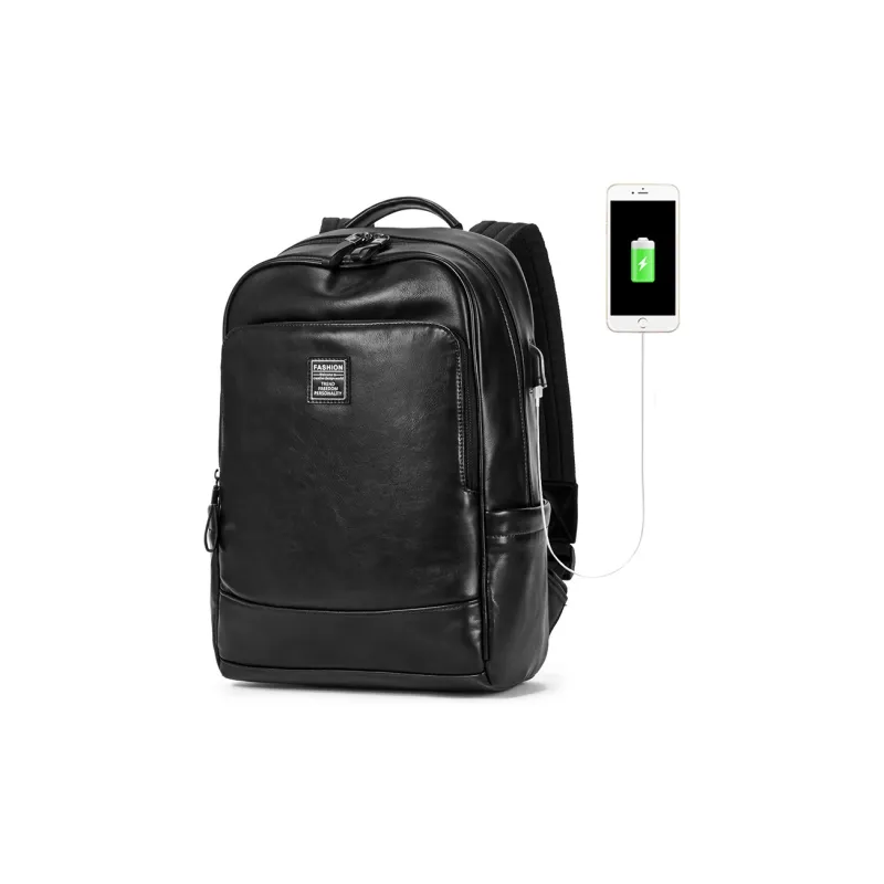BOSTANTEN PU Backpack Regular Men's Black-1