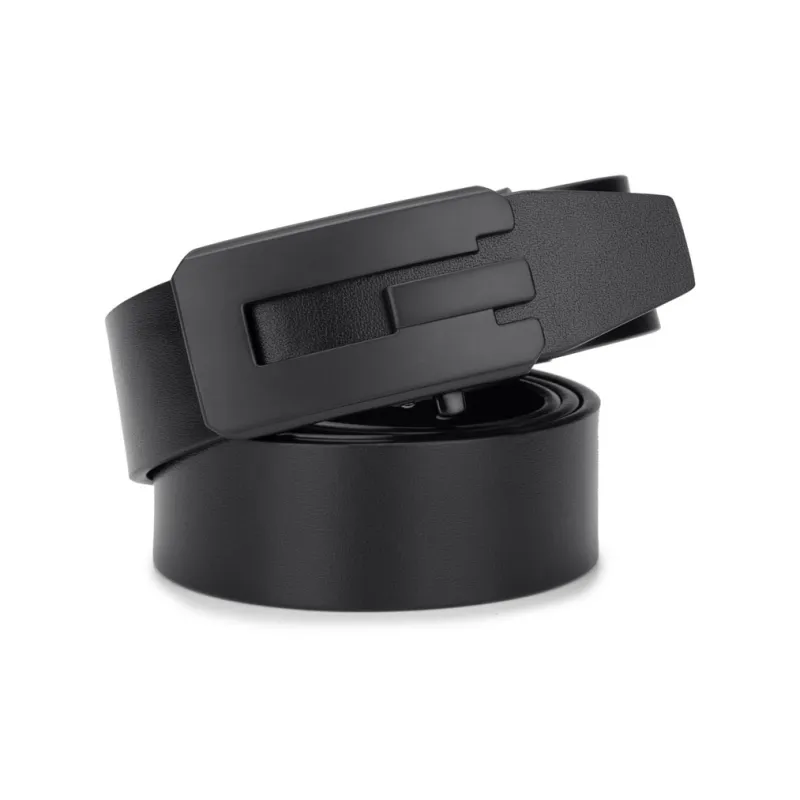 Cows Reign Youth Top Grain Cow Leather Business Genuine Leather Automatic Buckle Leather Belts Men's-3