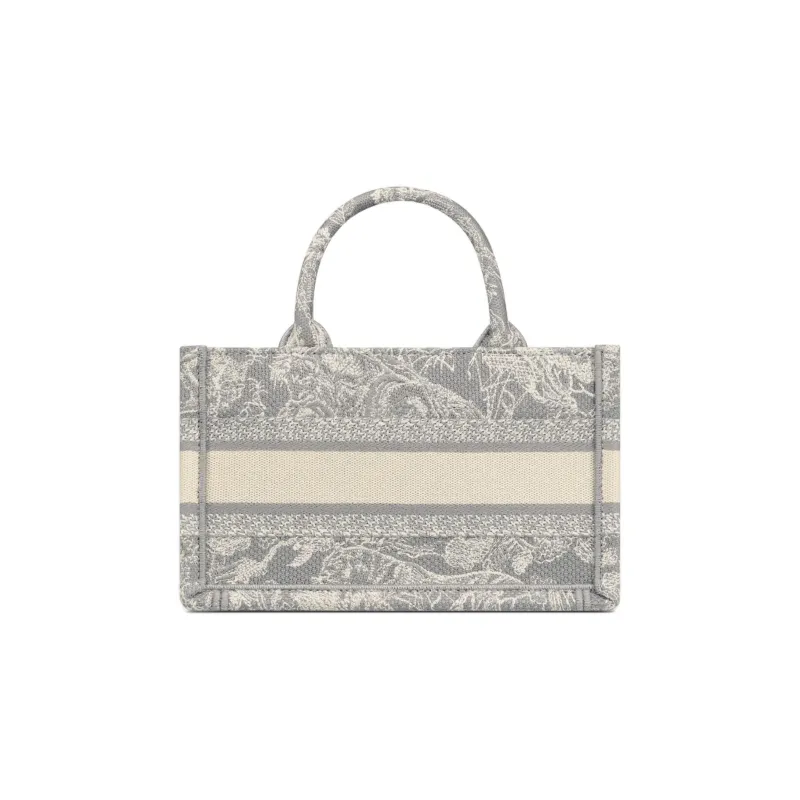 DIOR BookTote Reverse Yu Yi Print Embroidery Tote Bag Shopping Bag Shoulder Bag Crossbody Bag Handbag Mini Women's Gray-3