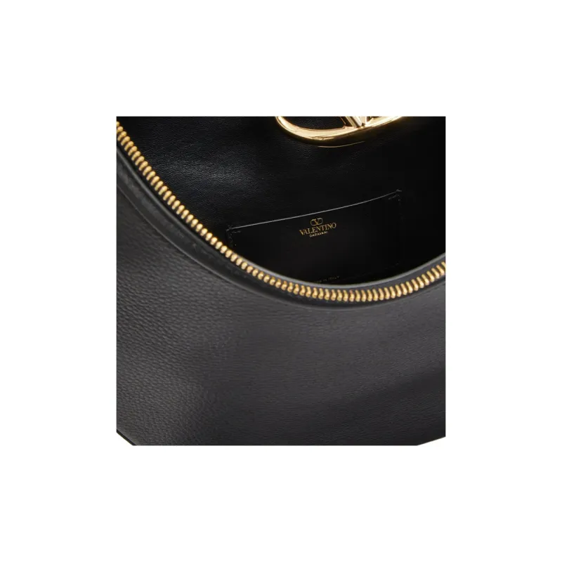 Valentino Vlogo Moon Grained Calfskin Crossbody Bag Shoulder Bag Women's Black-5