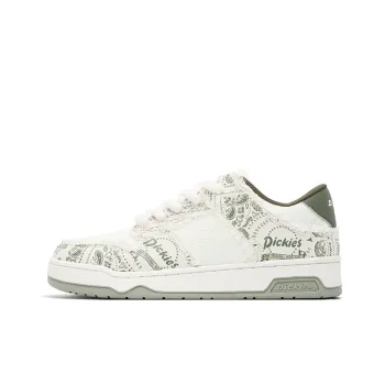 Dickies British Comfortable, Trendy Vintage Versatile Low Top Skateboard Shoes Men's White Porcelain Gray