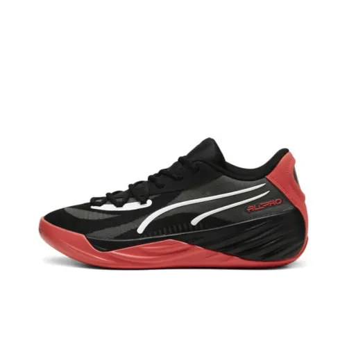 PUMA All-Pro Nitro Basketball Shoes Unisex Low-Top Black/Red/White