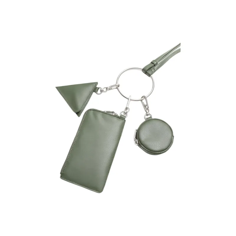 ZARA Polyurethane Triangle Bag Small Round Bag Crossbody Bag Shoulder Bag Bag Accessory Men's Green-1