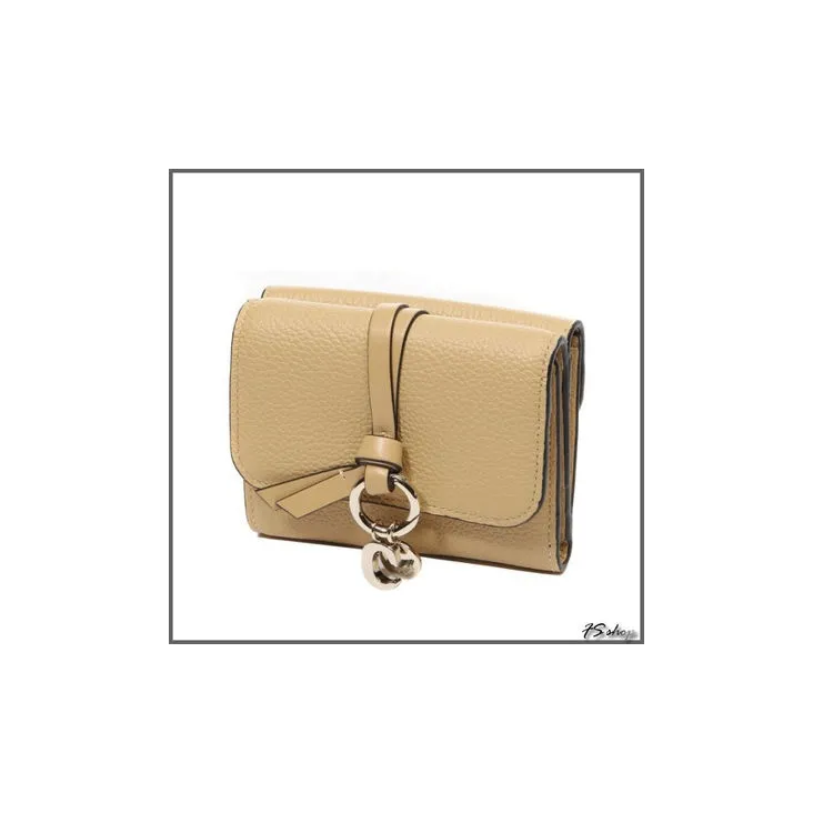 Chloe Alphabet Leather Wallet Women's Tranquil Brown-0