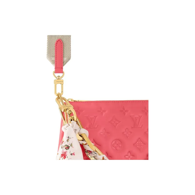 LOUIS VUITTON Coussin Leather Handbag, Shoulder Bag, Crossbody Bag Trumpets Women's Red-5