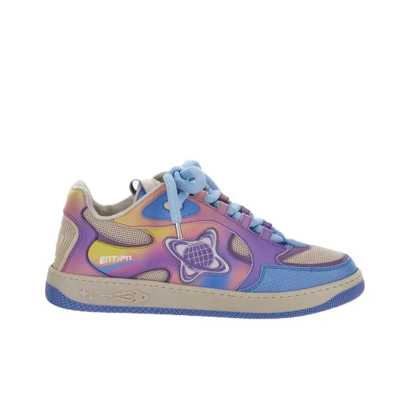 ENTERPRISE JAPAN Low Top Stylish Skateboarding Shoes Men's Blue Purple-1