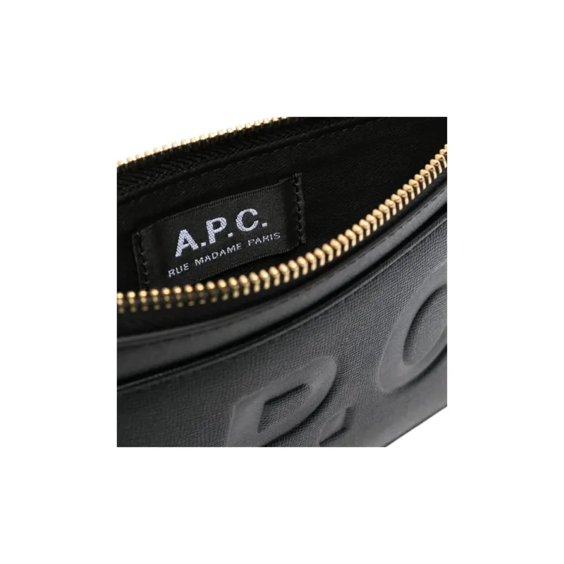 A.P.C Logo Debossed Zipped Clutch Bag-2