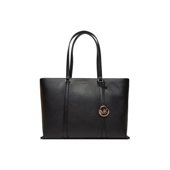 MICHAEL KORS Leather Tote Bag Shopping Bag Shoulder Bag Handbag Large Size Women's Black