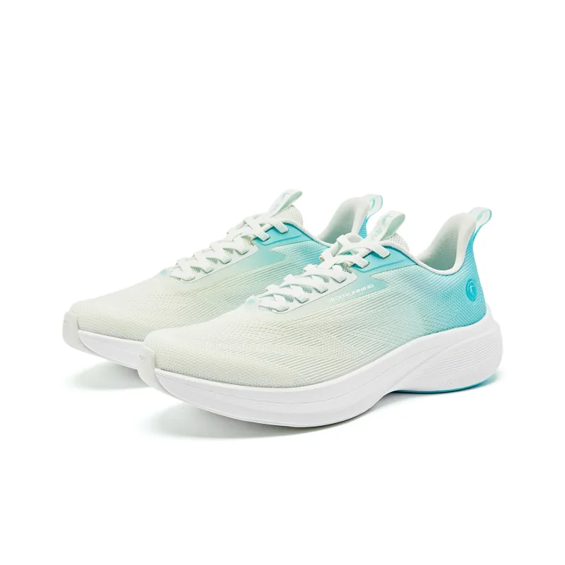 QIAODAN Light Speed 4.0 Running Shoes Men Low Top Light Transparent Green Lake Blue-2