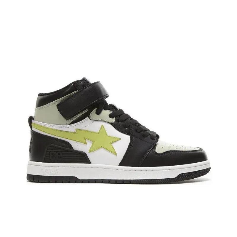 BAPE A BATHING APE Block Sta Hi Black Lime-1