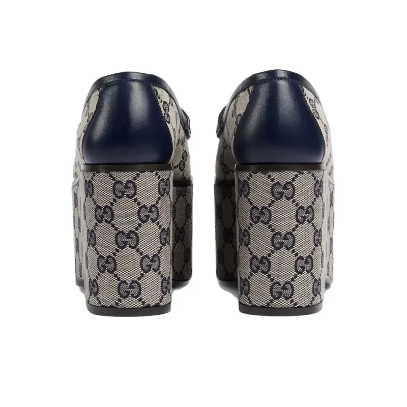 GUCCI Horsebit Loafers 9cm Women's Taupe-4