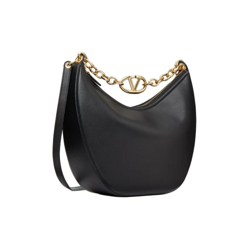 Valentino Vlogo Moon Grained Calfskin Crossbody Bag Shoulder Bag Women's Black-1