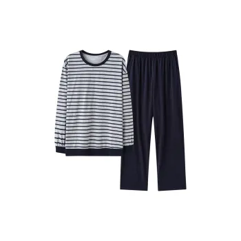 MIIOW Pajama Set Men's Striped Gray