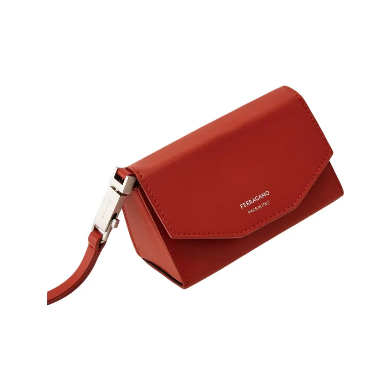 FERRAGAMO Palm Calfskin Clutch Men's Red Terracotta-1