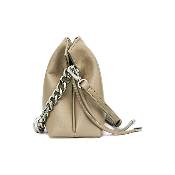 RED DRAGONFLY Cow Split Leather Crossbody Bag, Shoulder Bag Regular Women's Cream Apricot/Black-2