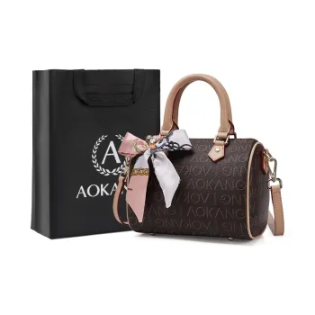 AOKANG PVC Mom Bag, Crossbody Bag, Handbag, Pillow Bag Small Size Women's Coffee/Ecru