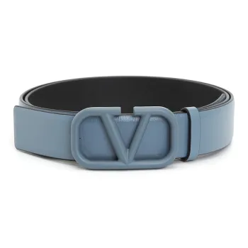Valentino Cow Leather Belts Men's Light Blue 
